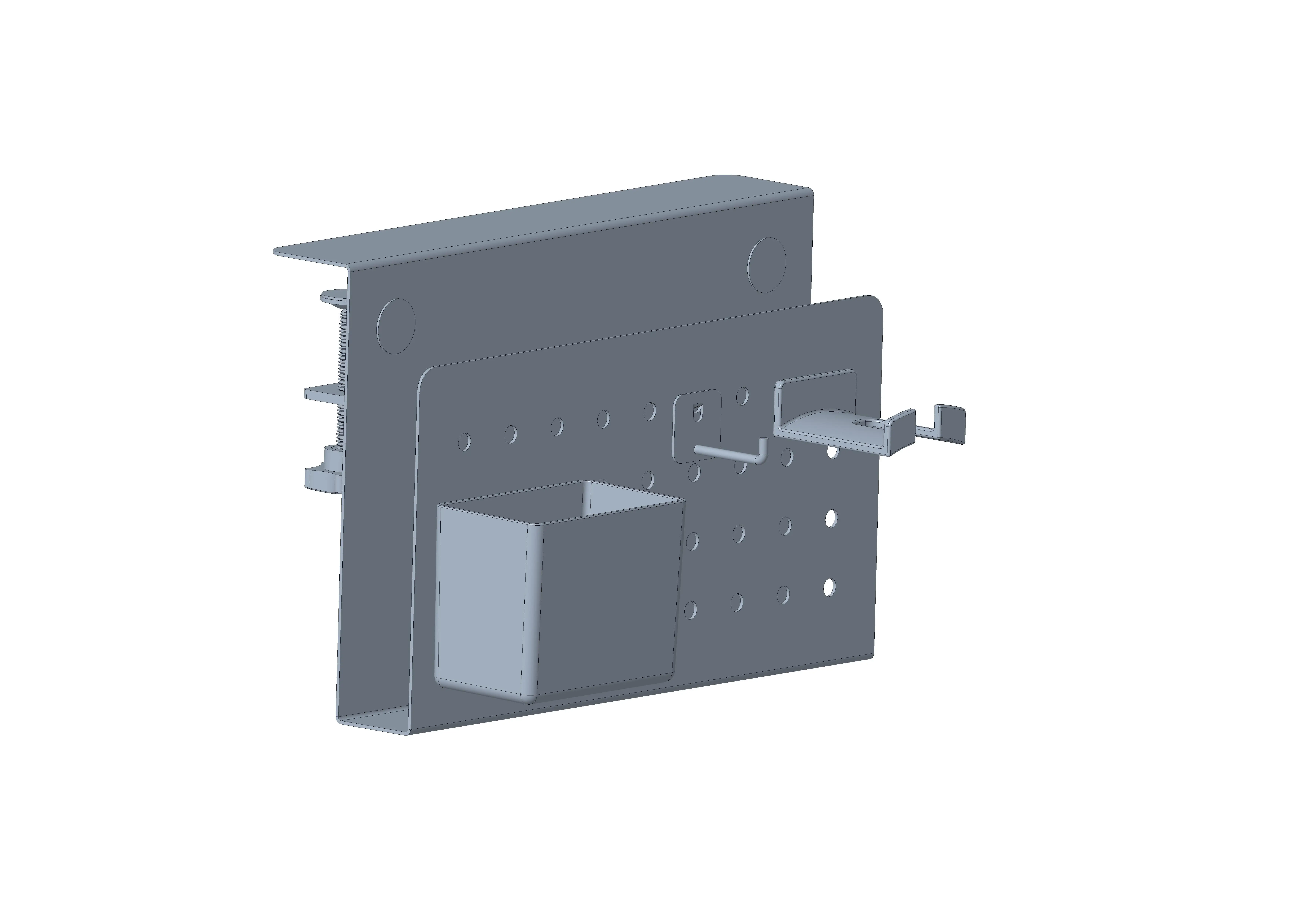 CHICON No-Drill Metal Desk Side Storage Organizer Set Laptop Holder Pen Holder Cable Hook Headphone Hook Pin Magnet Wire Jewelry