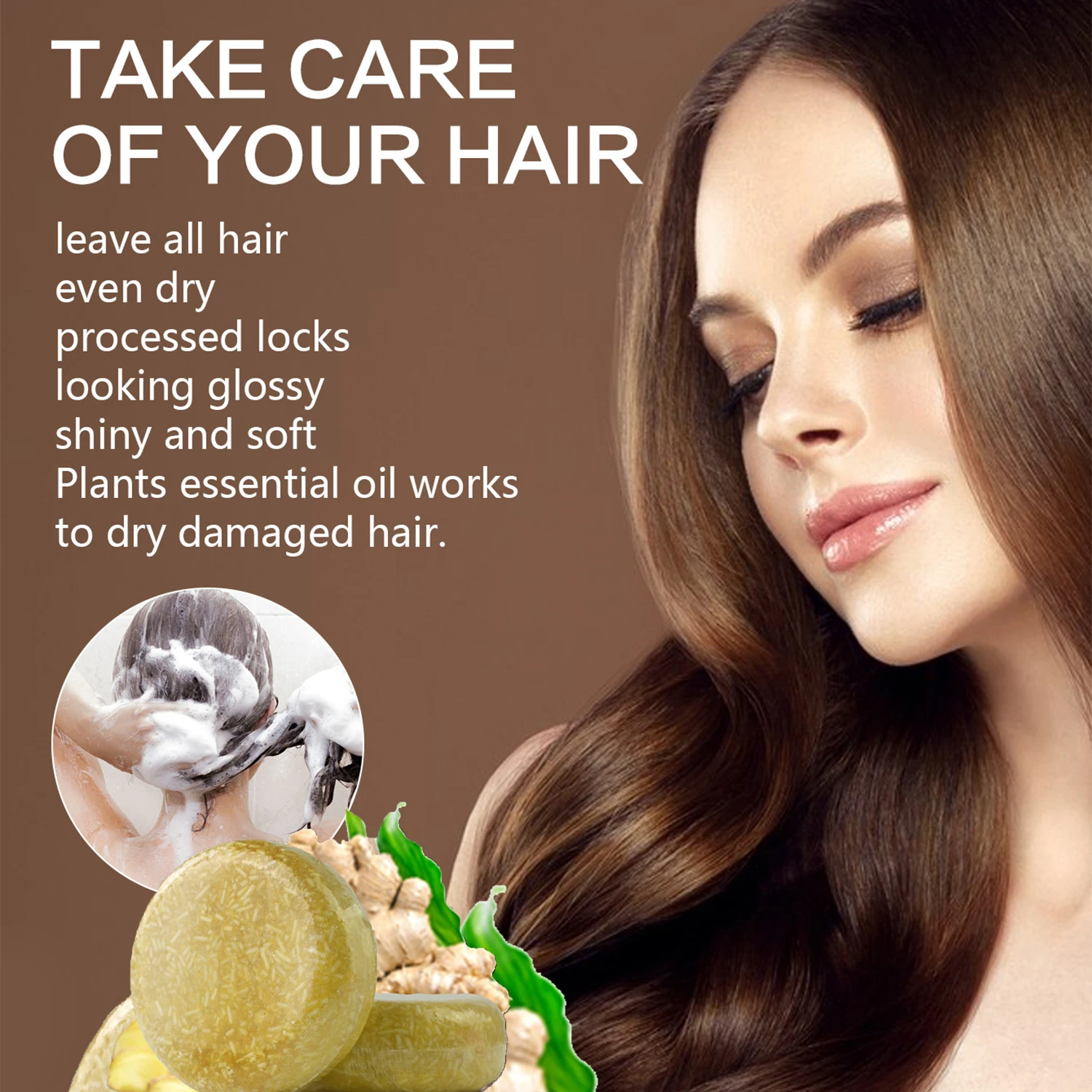 Solid Soap Natural Organic Anti Hair Loss Ginger Shampoo Bar -739203