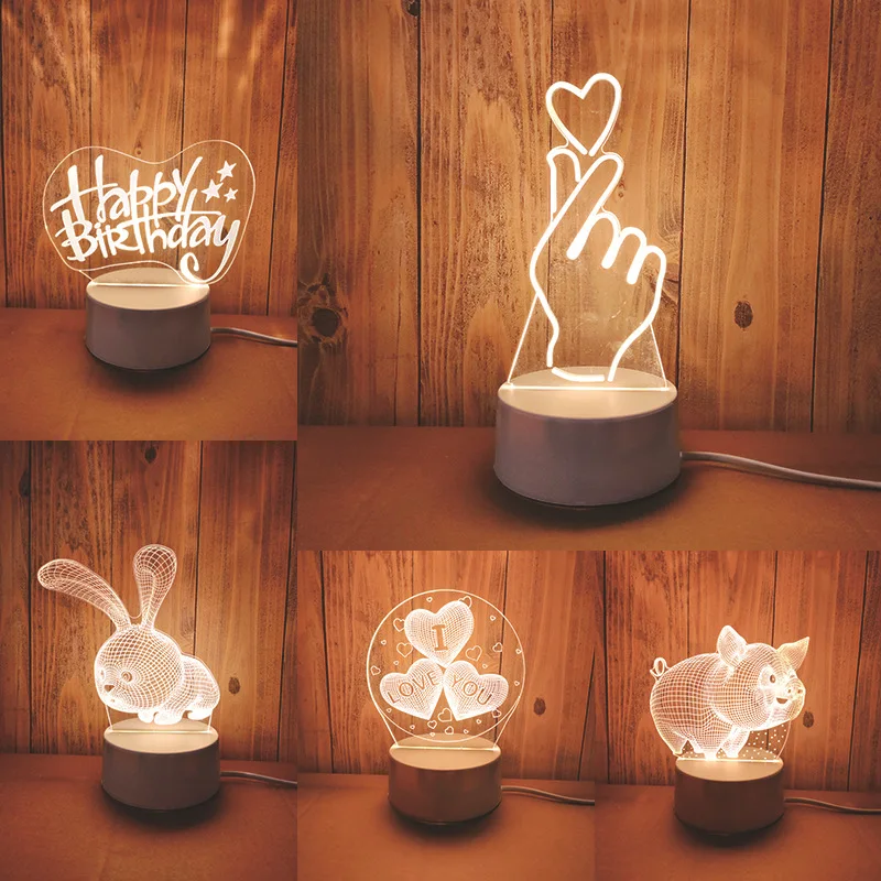 USB Promotional Custom Acrylic Lamp Gift Table Lamp Night Light  Anime Acrylic Lamp LED 3D Night Light