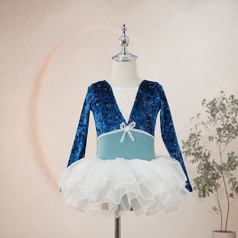 Wholesales custom colors cheap price long sleeves designer dance costume purple gymnastic ballet leotard