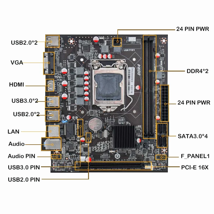 Новая игровая материнская плата PCWINMAX H110 LGA1151 DDR4 для настольных ПК Micro ATX H310 H410 H510 H610 B760 с поддержкой OEM ODM