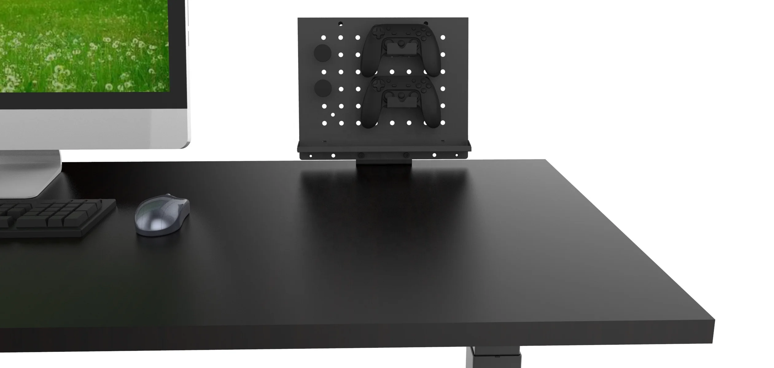 DIY Steel Desk Rack with Hanging Box Wire Holder for Office Organization Clamp-on Pegboard Hook Standing Desk Accessories