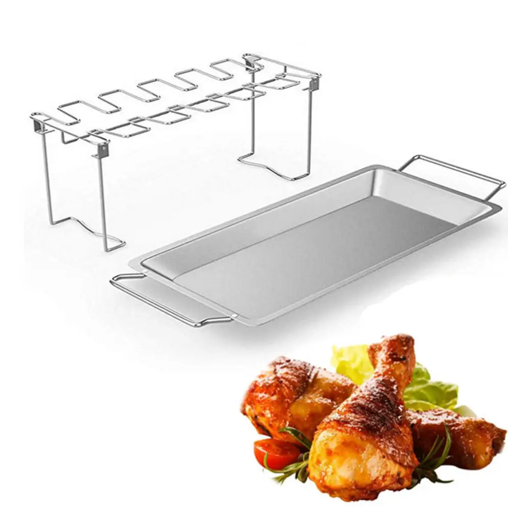 Stainless Steel Chicken Barbecue Grill Barbecue Grill Grill Chicken Tray Barbecue Drying Net Rack Plate Kitchen Utility Tool