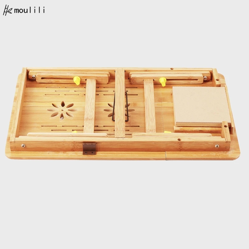 
Factory price multifunctional adjustable folding laptop desk bamboo bed study table 