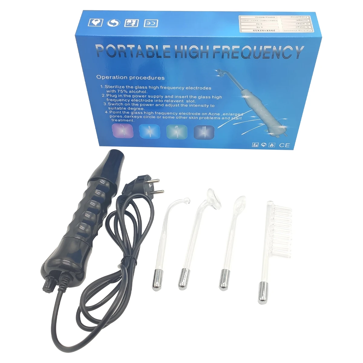 Black Color Stock High frequency Neon Argon Fusion Wand Machine Blue Ray Portable Set