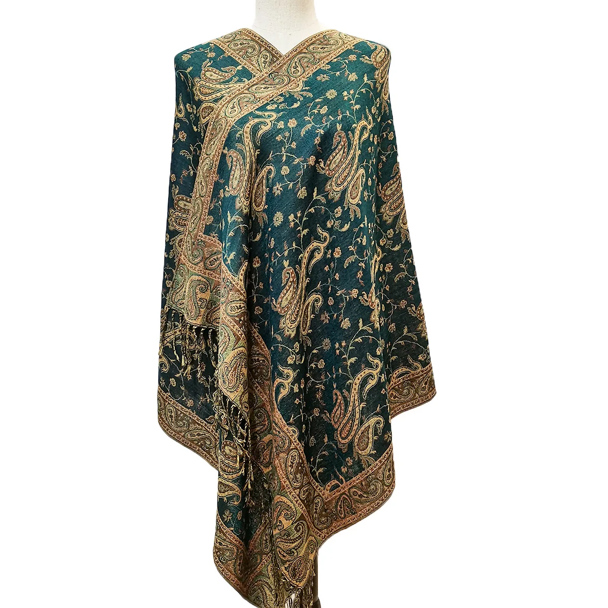 Classic Cross-Border Jacquard Joker Cashmere Scarf Tassel Long Square Wool Towel Adults Muslims New Fashion Print Design