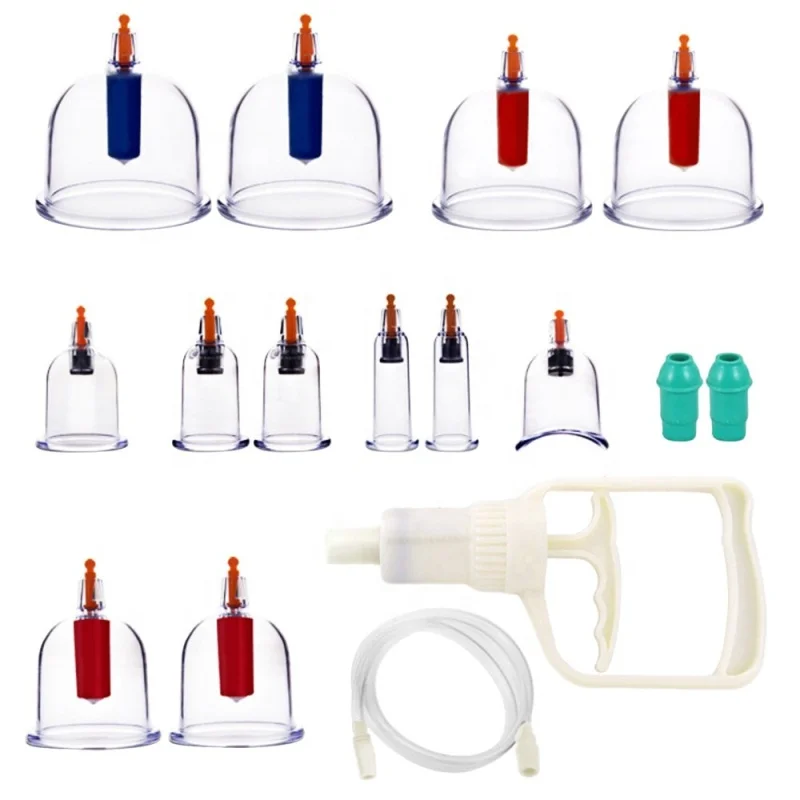 12 Cups Chinese Traditional Massage Vacuum Cupping Therapy Set Plastic Cupping Cups For Pain Relief