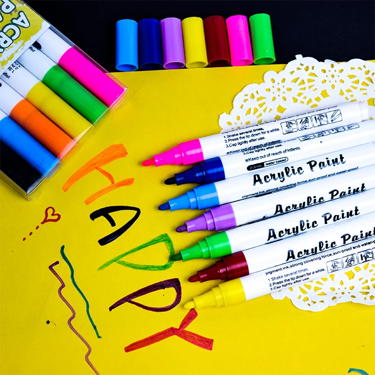 12/24 цветов Перманентный крафт на водной основе акриловый маркер для краски