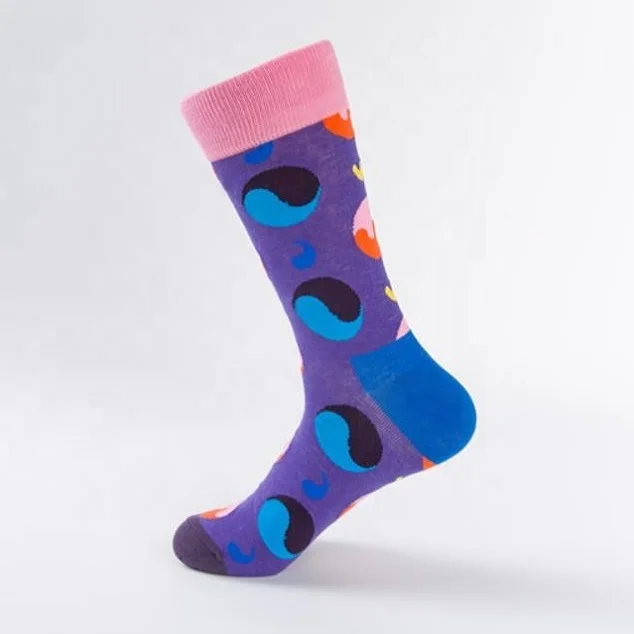 KANGYI Wholesale Satr Pattern Colorful China Ankle Men Long Crew Socks For Men