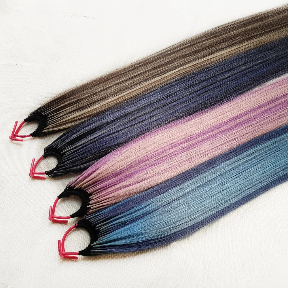 High Quality Korea Knotted Two I Tip Cotton Thread Virgin Remy Human Hair Extension Wholesale