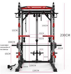 Multifunctional commercial fitness equipment functional trainer squatting frame fitness equipment Smith machine for home gym