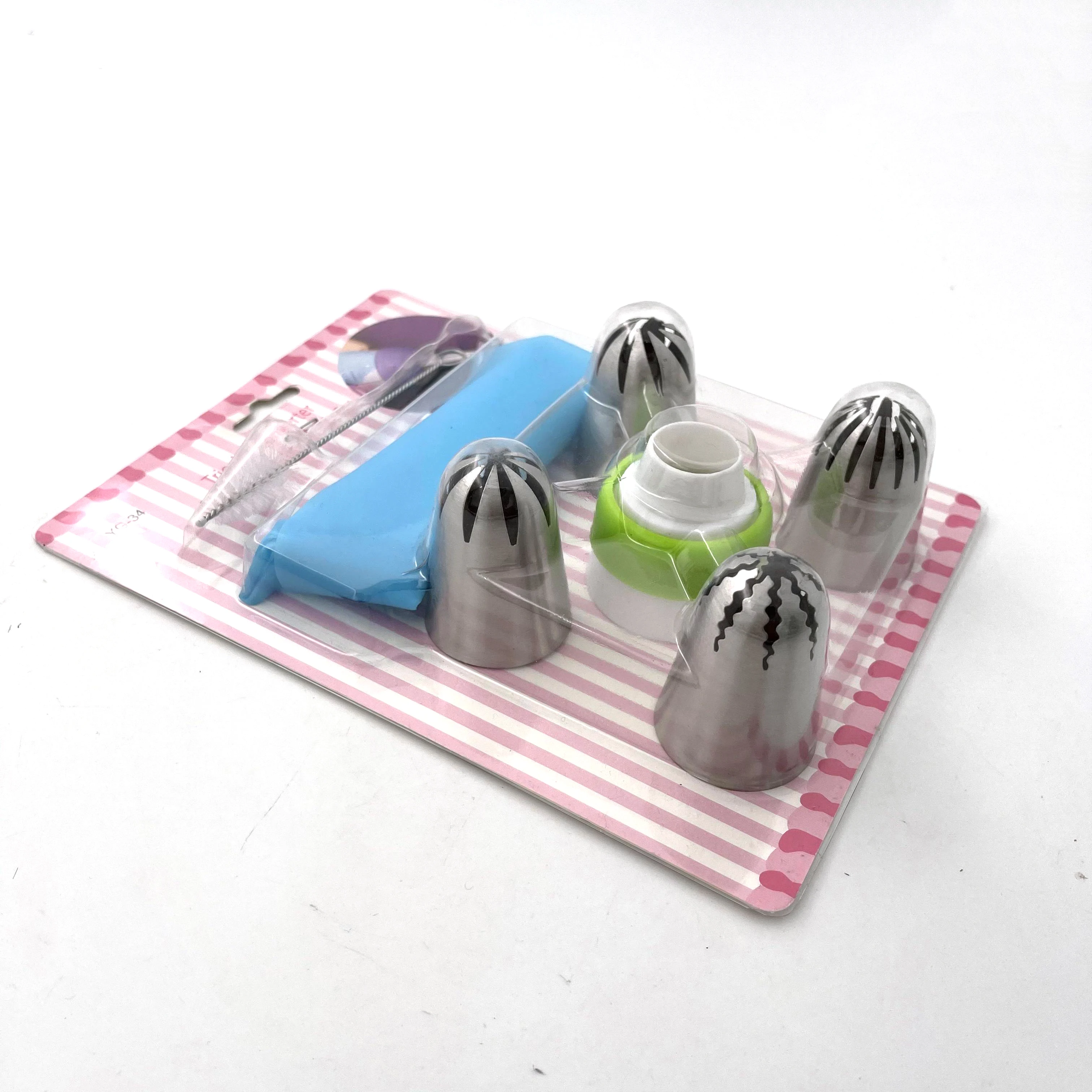 Stainless steel flower mounting mouth Cookie cake cream embossed bag converter set Baking tools