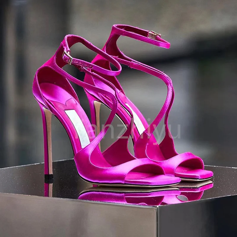 Сандалии женские для бальных танцев, босоножки с квадратным носком, на высоком каблуке, атласные туфли, черные, лето