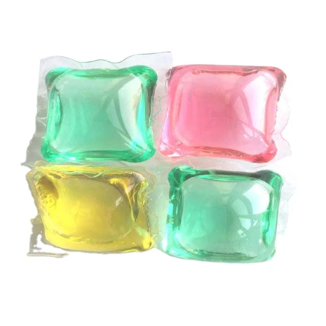 Low foam washing pods in 1 detergent packets laundry condensate beads