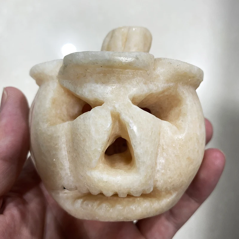  Wholesale Halloween Decoration Crystal Carvings Jade Hollow Pumpkin Lampshade For