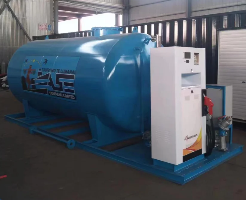 Portable fuel tank mini filling station dual fuel dispenser with 5000L tank for fuel filling