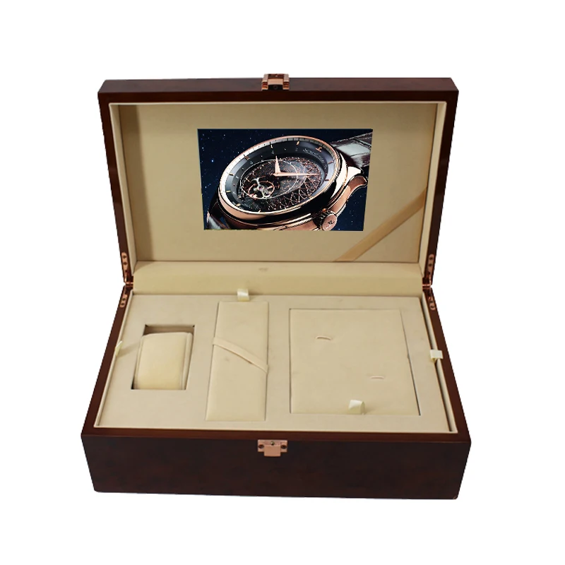 customized luxury box lcd display screen player video gift box jewelry