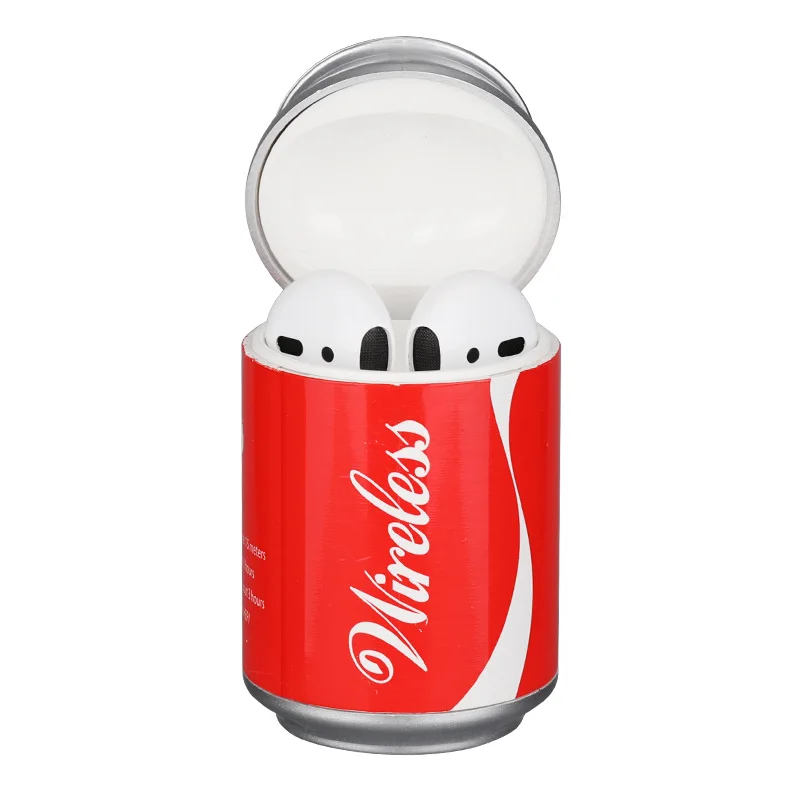 Christmas New Tws Coke Can Design Coca Shaped Ring Pull Style In Tin Box Gift Package Wireless Earbuds Earphone Headphones