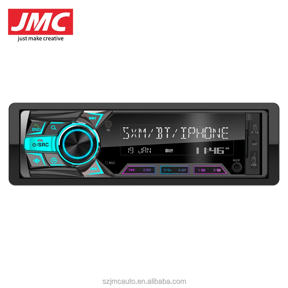 JMC Hot Sales Customization RTS Built In Single Din MP3 AUX FM Car Stereo SD Card Multimedia Fast Charger Car Player