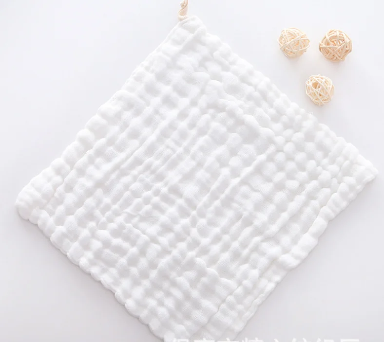 Absorbent Baby Cotton Towel Washcloths 6 Layer Burp Cloth Muslin Organic Muslin Face Cloth 5pack