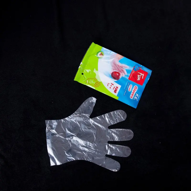 Disposable eco-friendly kitchen transparent pe plastic hdpe hand gloves