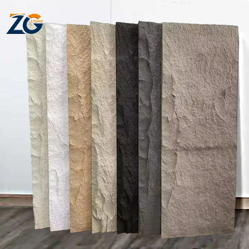 ZGSTONE Insulation Pu Manufacture Price 3D  Polyurethane Artificial Stone Wall Panels Faux Pu Stone Wall Panel