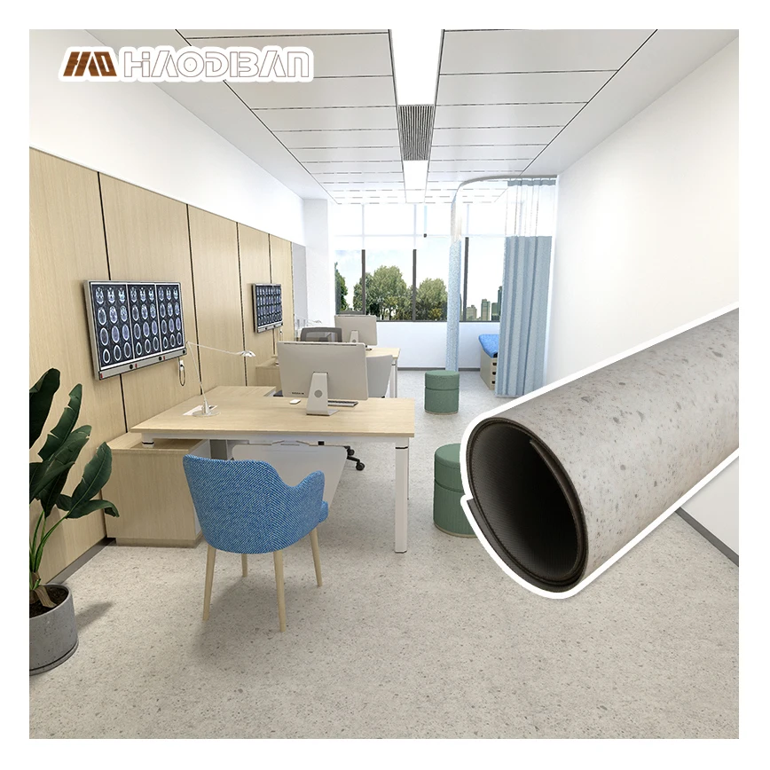 Waterproof 2mm Thick Office Vinyl Flooring Roll Plain Concrete PVC Laminate Flooring With Great Price