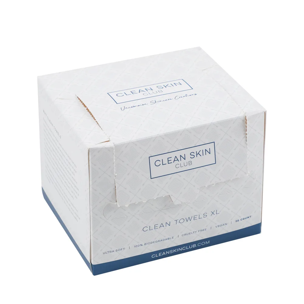 Clean Towels XL Disposable Clinically Tested Face Towelette Facial Washcloth Makeup Remover Ultra Soft 50 ct OEM