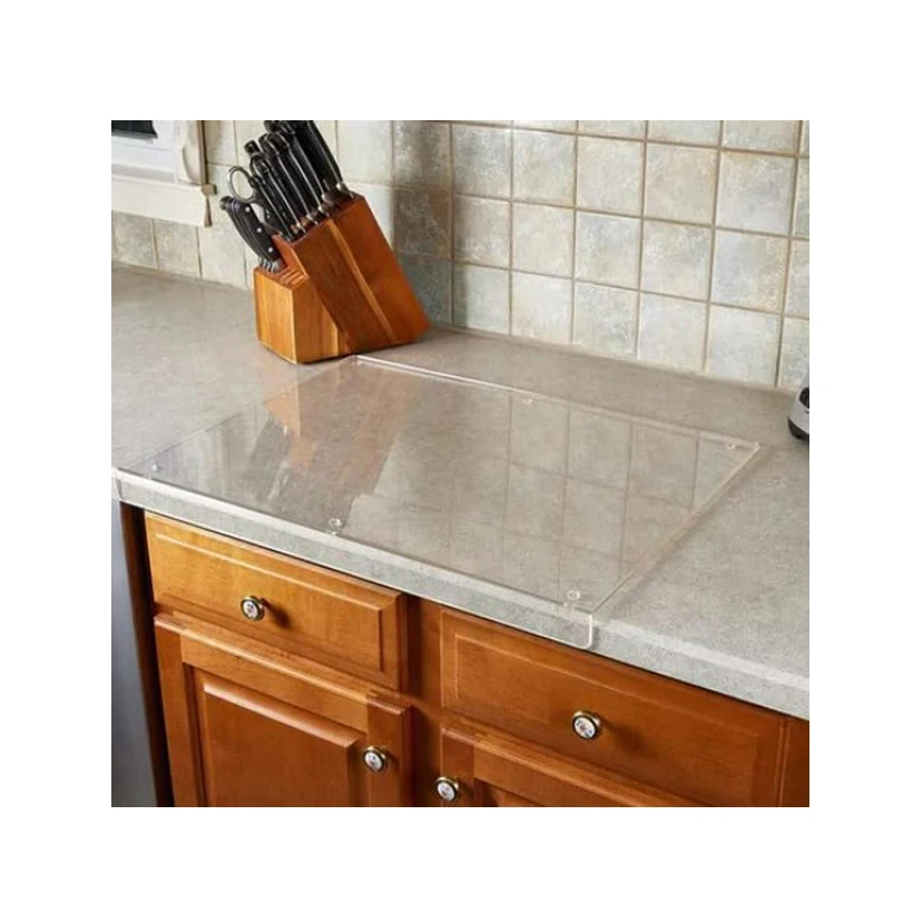 Crystal Transparent Hot Sale Boards Counter Acrylic Cutting Board For Kitchen With Counter Lip