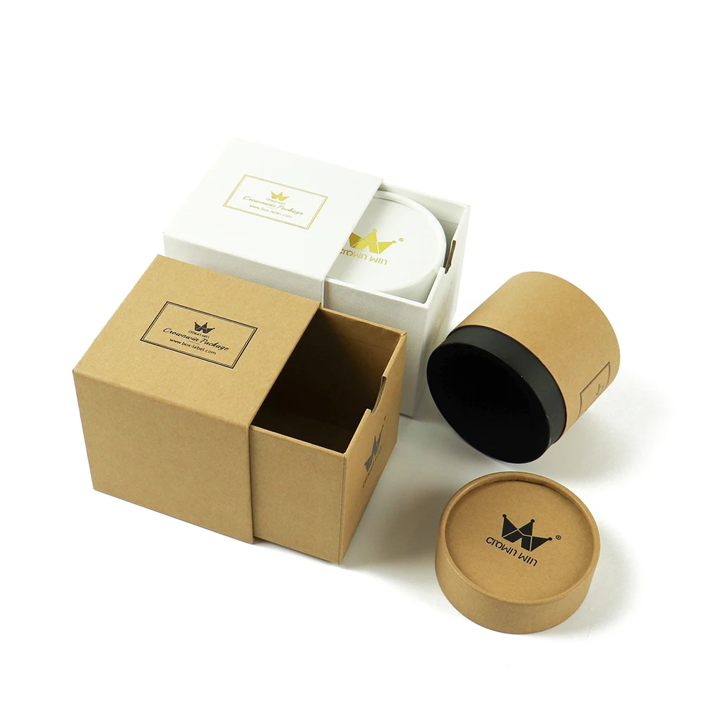 Recycled Coffee Packing Boxes Round Tube Cardboard Custom Tea Paper Storage Gift Packaging Box