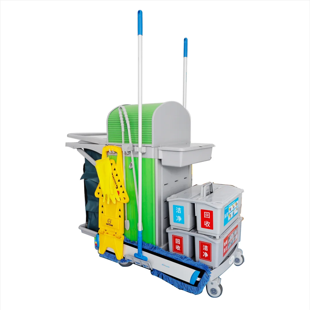ECG Plastic cleaning tool supplies commercial multi-usage mop bucket wringer hotel housekeeping cleaning trolley