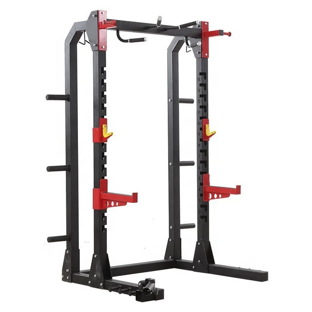 Gym Commercial smith machine strength squat rack with barbell weight bench with half squat rack