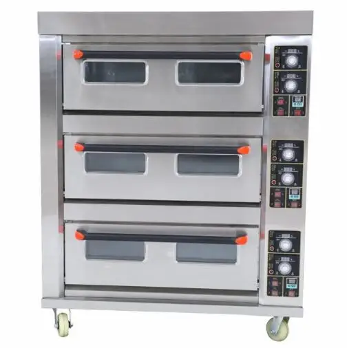 GRT-90Q 3 DECK 9 TRAY commercial kitchen gas oven bakery machine equipment baking oven bread cake deck oven