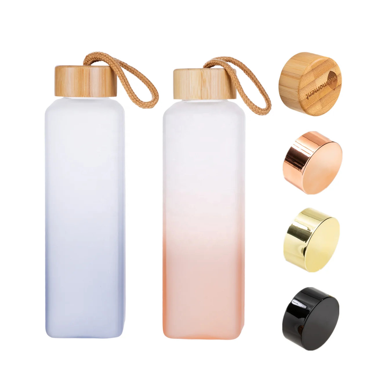 Botella de vidrio cuadrado de borosilicato de borosilicate para la leche de copa congelbpa de forma gratuita