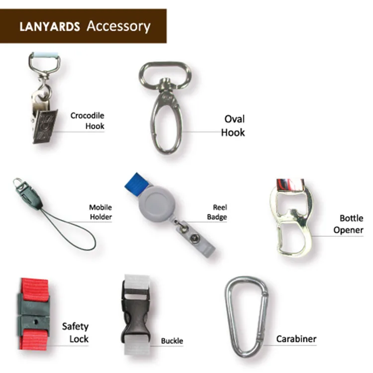 
Factory Direct Supply Plastic Buckle Clip Lanyard Accessories 