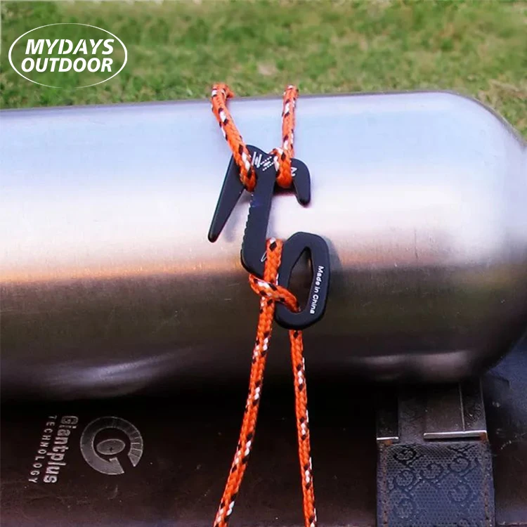 Mydays Outdoor Aluminum Alloy Ultralight Camping Tent Guyline Cord Adjuster Rope Tensioner for Camping Hiking Backpacking