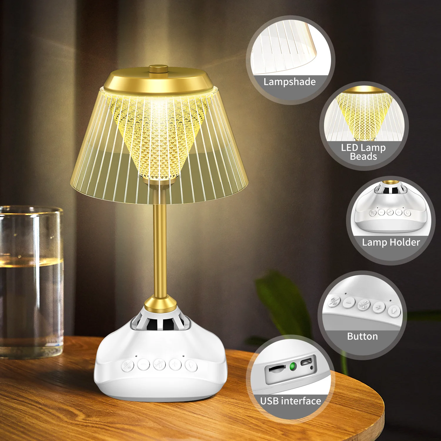 Desk Lamp Blue Tooth Speaker Night Light Colorful Music Player Table Lamp USB Wireless Smart Lamp Speaker With Remote Control