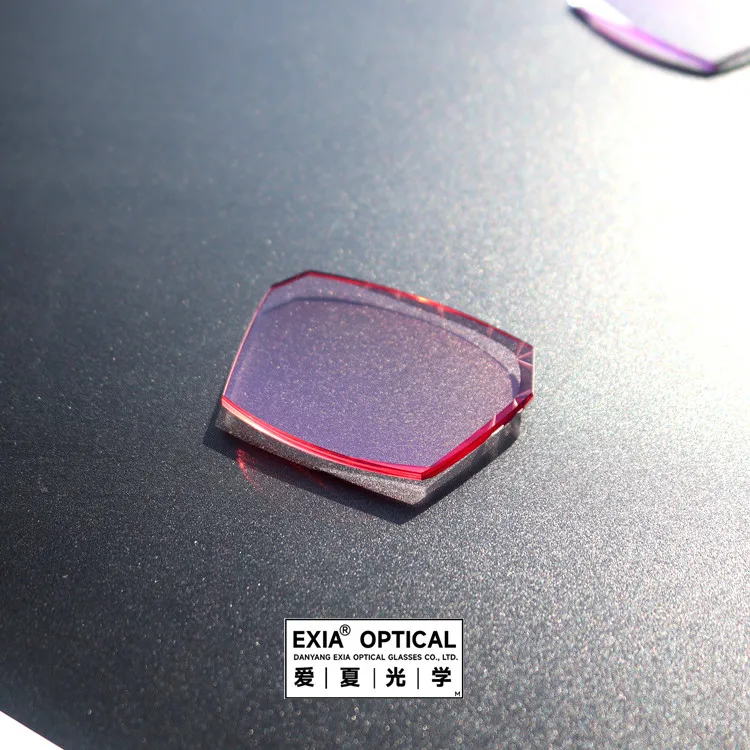EXIA X26CUT2 Photochromic Pink MR-8 1.61 Rimless Cutting Lenses HMC Anti-Reflective Coatings Green HMC