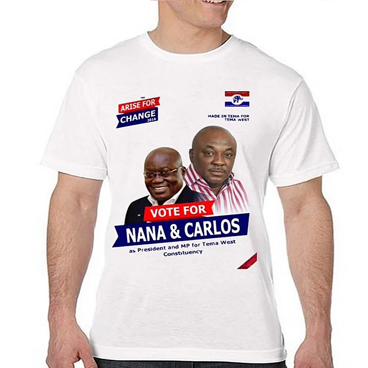 OEM cheapest Tee  Custom Logo Short Sleeve 100% Polyester 120g Cheapest Election T Shirt unisex t shirts