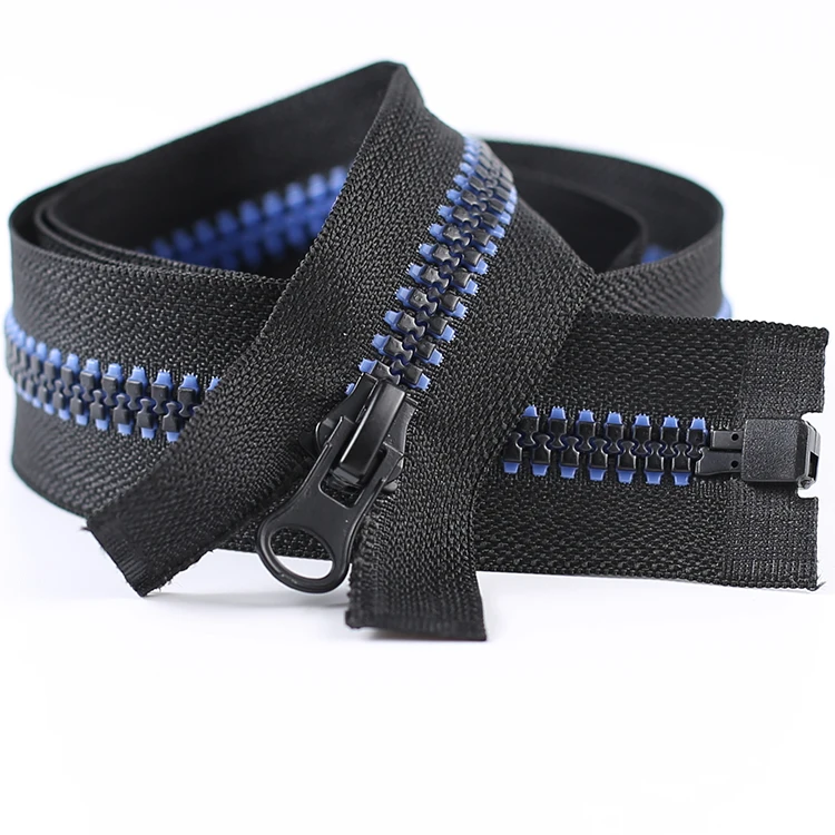 Custom Yellow Plastic Contrast Color Single Open Ended Resin Zipper #5