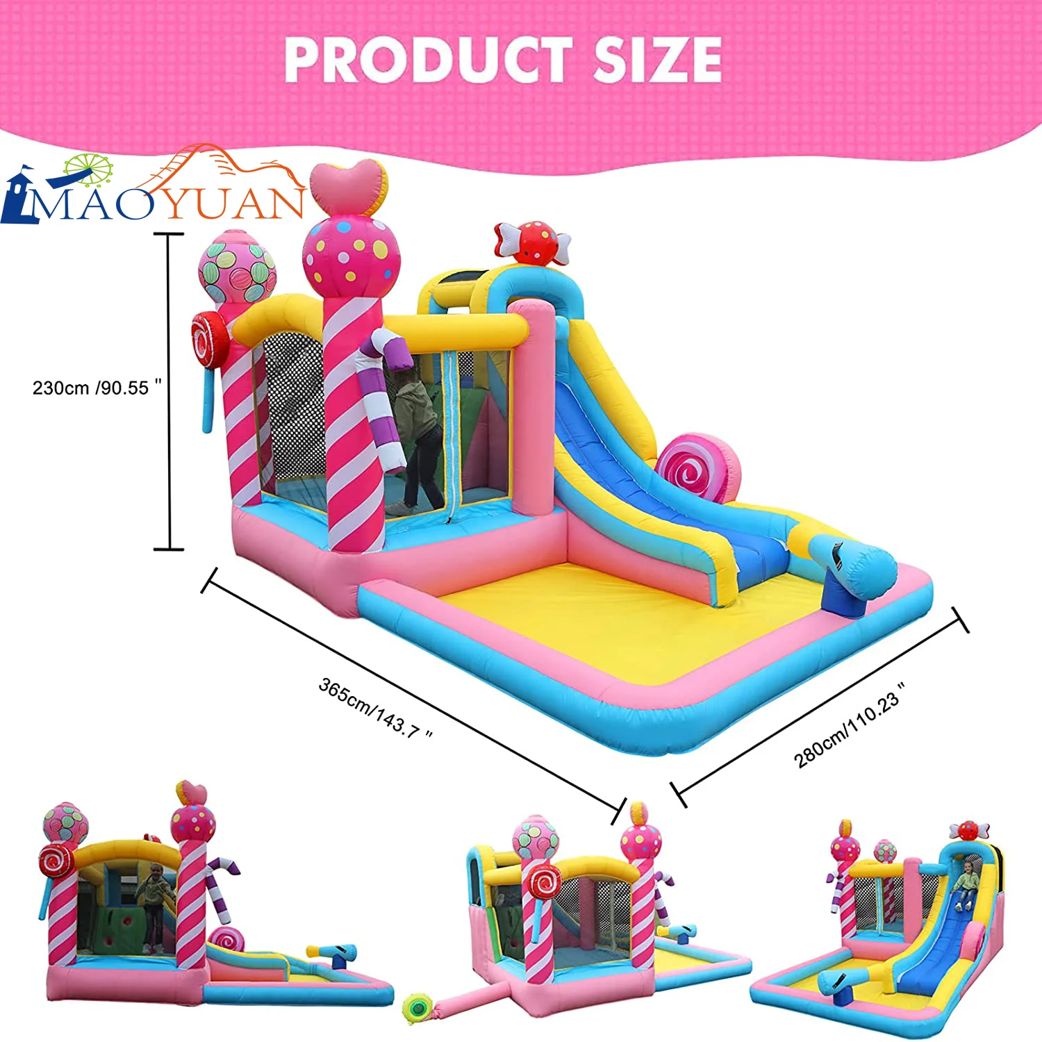 Лидер продаж 2021, голубые и розовые конфеты, надувная горка с бассейном для детей