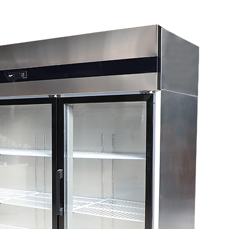 New Commercial vertical 3 door glass displays refrigerator and freezer fridge cold beverage fresh food showcase