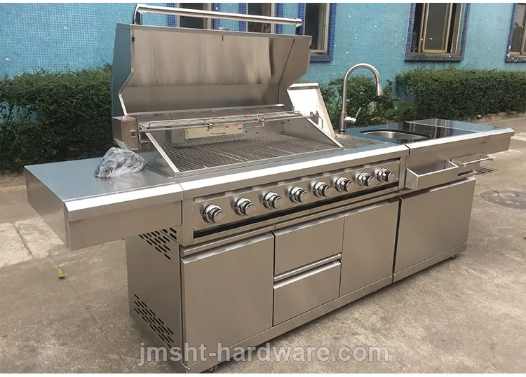custom bbq commercial stainless steel gas grill for sale double sided modern outdoor kitchen