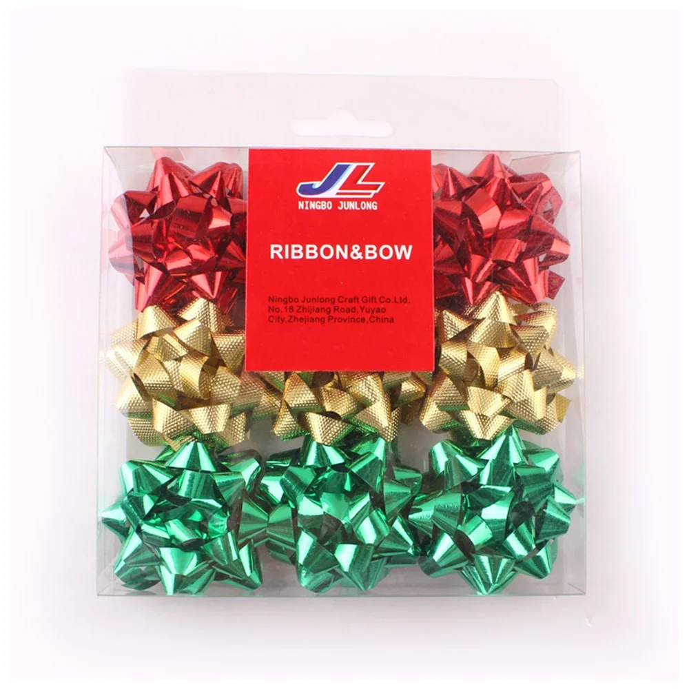 
Supply gift boxes wrap star flower ribbon mixed size assorted color star bow 