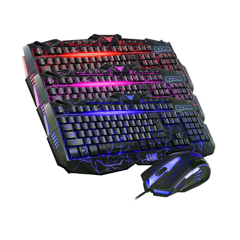 Пользовательский логотип 104-key PC Led подсветка RGB Led игровая клавиатура и мышь комбо и беспроводная механическая клавиатура оптовая продажа