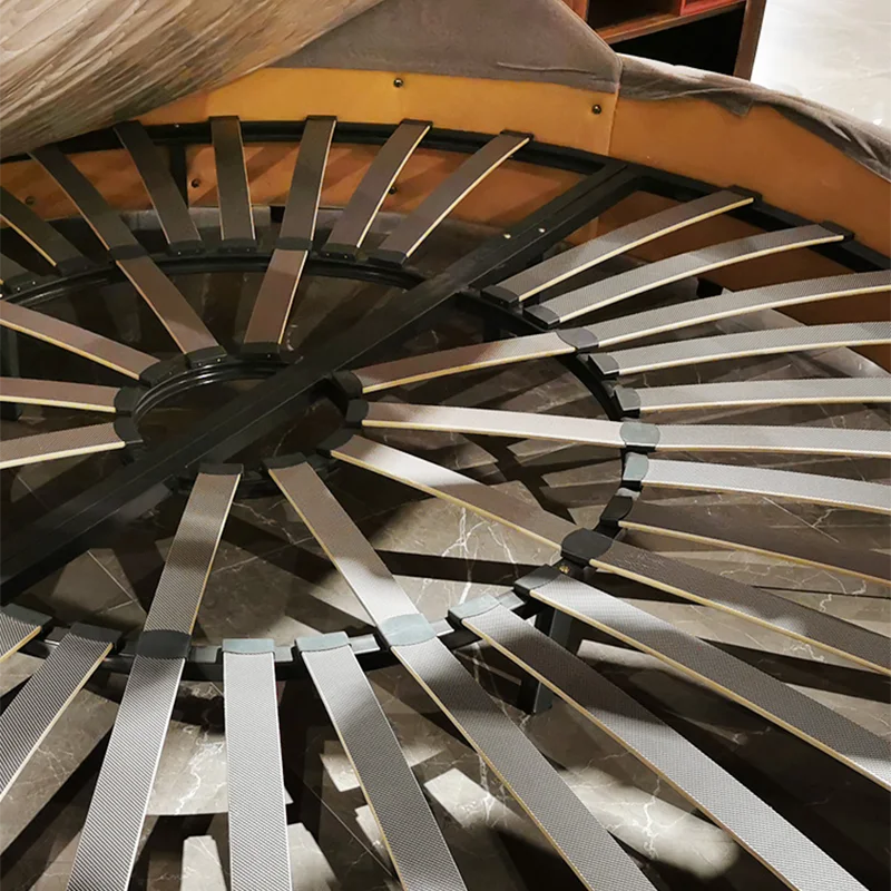 Современная простая круглая кровать легкая Роскошная тканевая двухспальная