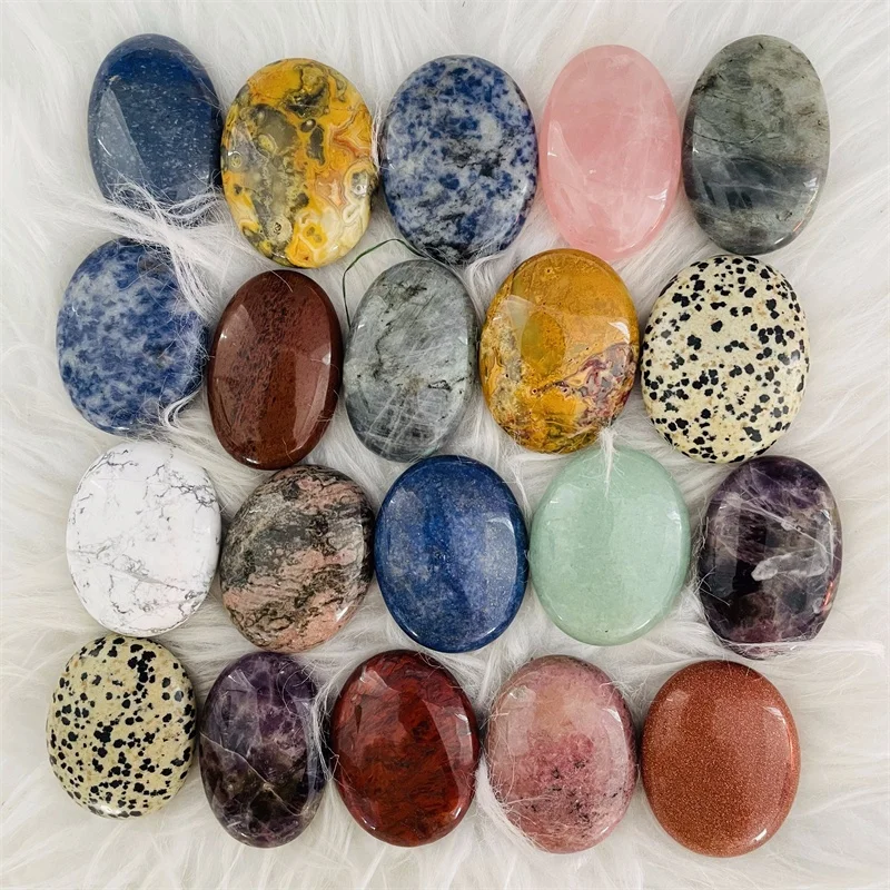 Various Materials Natural Crystals Healing Rose Quartz Palm Stone For Decoration