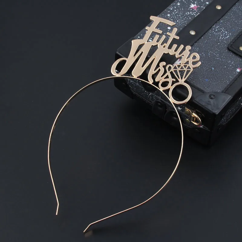 
Letter headband metal alloy headband simple future mother headwear wedding holiday hair accessories 
