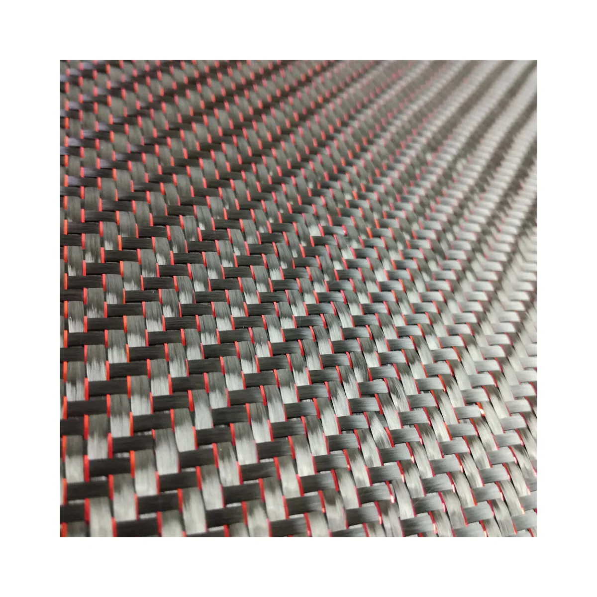 Metallic Carbon Fiber Fabric 3K 210g Twill Weave Red Silver Carbon Fiber Fabric