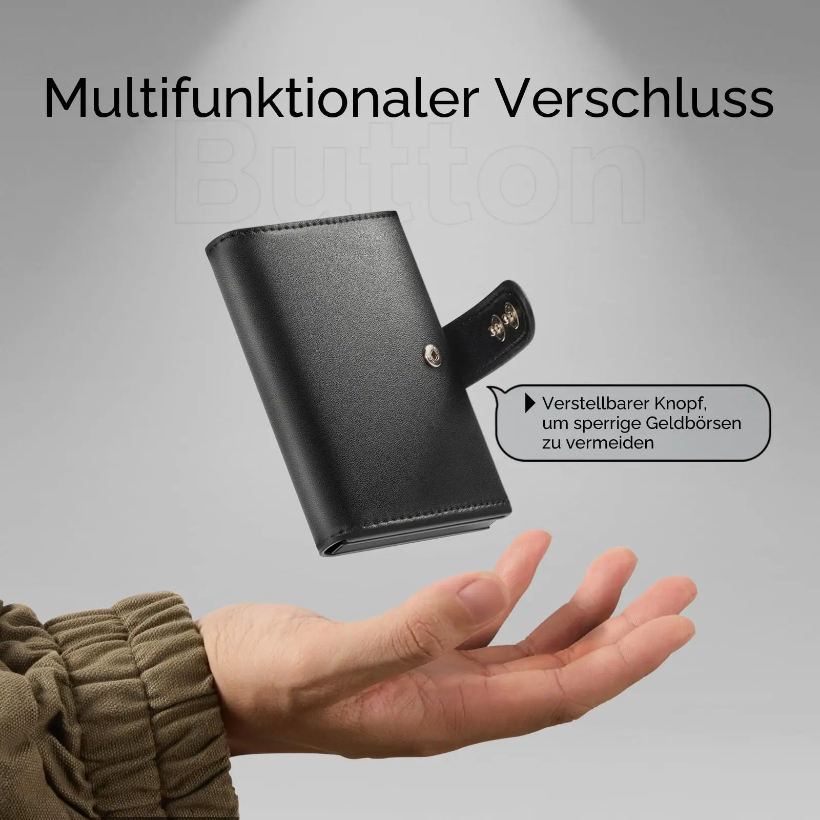 Factory Hot Sale Metal Pop Up Credit Card Holder Wallet Business Leather Card Case RFID Blocking Wallet With Zipper Coin Pocket